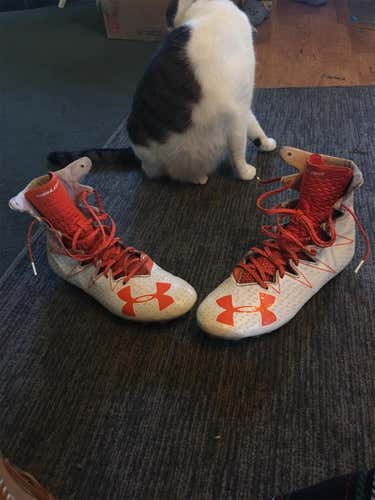 NEW - Under Armour Highlight MC Lacrosse Cleats (Orange/White)