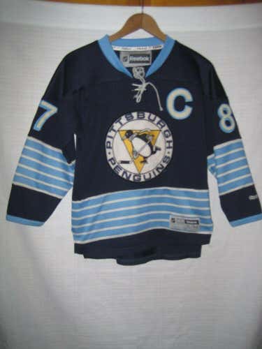Throwback Pittsburgh Penguins Sidney Crosby Reebok Hockey Jersey Kids Boys S/M