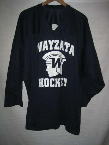 Wayzata Trojans High School Hockey Jersey men's L Blue CCM Minnesota