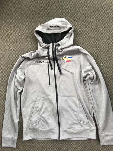 CCM AHL Colorado Eagles Gray Full Zip Hoody Medium Preowned
