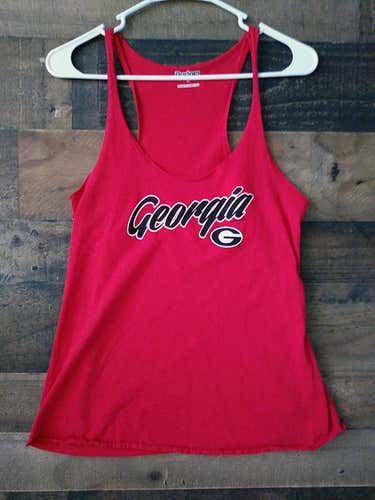 NCAA College UGA UNIVERSITY GEORGIA BULLDOGS Official Red Black Tank Top Team Shirt