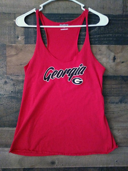 NCAA College UGA UNIVERSITY GEORGIA BULLDOGS Official Red Black Tank Top Team Shirt