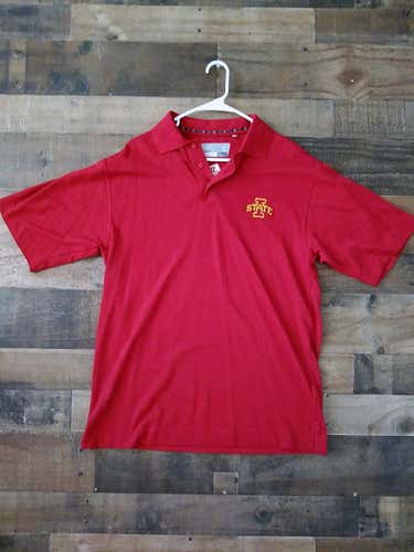 NCAA College ILLINOIS STATE UNIVERSITY REDBIRDS Red Gold Embroidered Button Polo Shirt