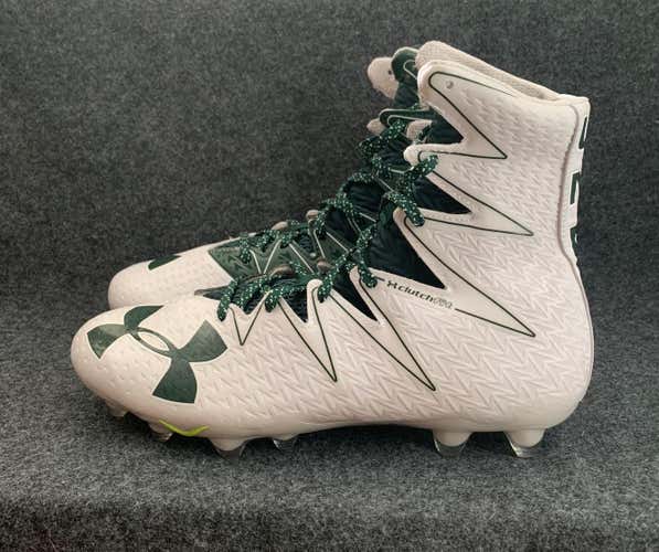 NEW Under Armour Highlight MC Football Cleat White Green 1269693-131   Size 10.5