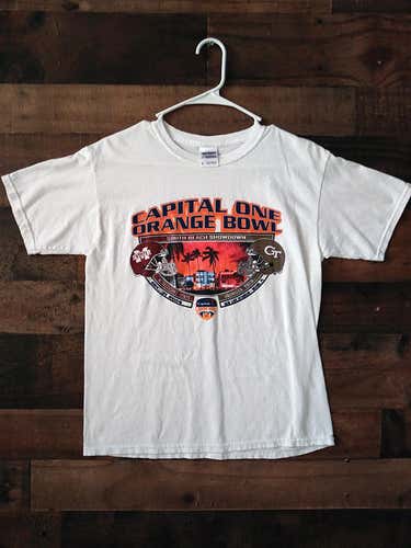 2014 NCAA College MISSISSIPI STATE BULLDOGS GEORGIA TECH YELLOW JACKETS Orange Bowl Shirt