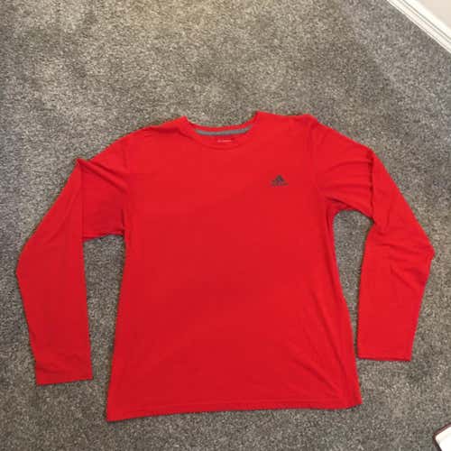 Adidas Men's Climate Long Sleeve Shirt - Red - XL - Good Condition