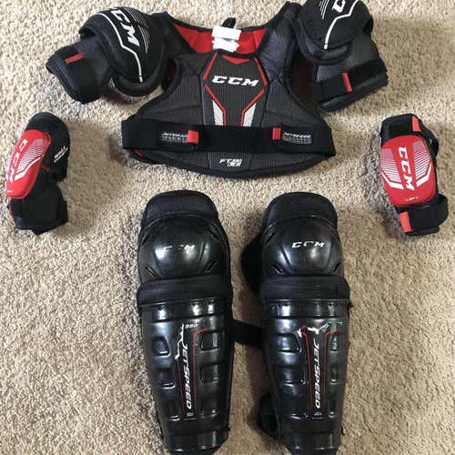 JetSpeed FT350 LE Shoulder Pads, Shin and Elbow Pads Youth Medium