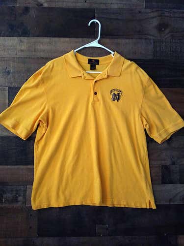 NCAA College UNIVERSITY NOTRE DAME FIGHTING IRISH Gold Embroidered Button Polo Shirt