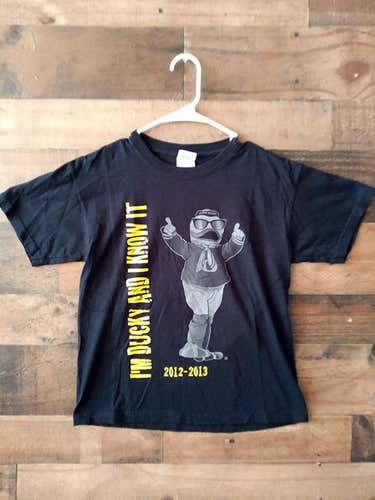 2012 NCAA College UNIVERSITY OREGON DUCKS Black Gold Ducky Mascot Team Shirt