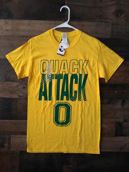 New NCAA College UNIVERSITY OREGON DUCKS Gold Green Quack Attack Team Shirt