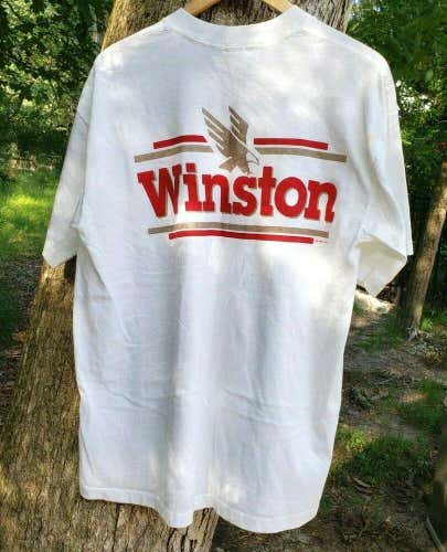 VTG Winston Cigarettes Promo Pocket T-shirt XL Summer 92 Tobacco Tee 90s