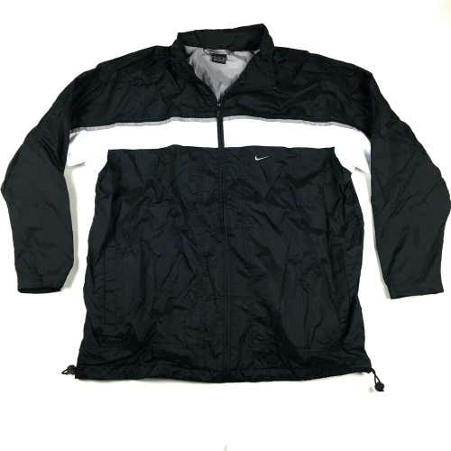 VTG 90s Nike Air Nylon Windbreaker Jacket Zip Up Track Gray Tag Black/White XL