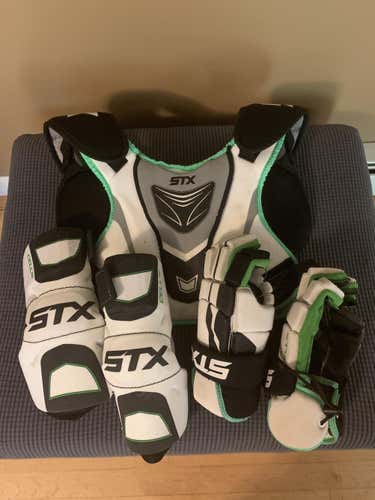 STX Cell 100 Shoulder Pads, Arm Pads and Gloves Youth Large