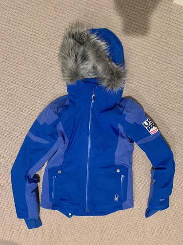 US Ski Team Jacket - NEW (blue w/ fur)