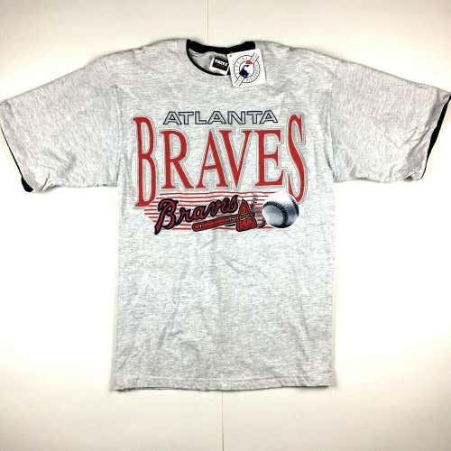 NWT 90s Atlanta Braves T-Shirt MLB Baseball Genuine Merchandise by Tultex (Sz L)