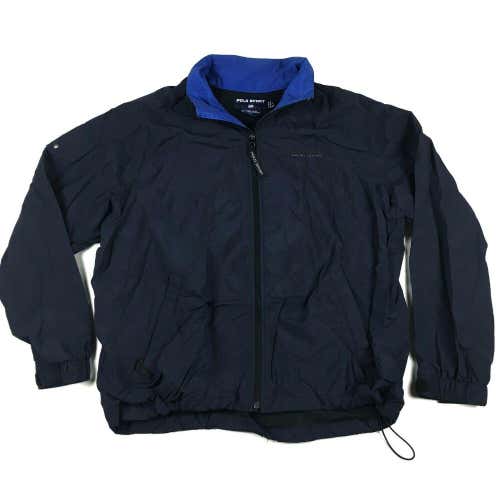 VTG Polo Sport by Ralph Lauren Windbreaker Jacket Nylon Zip Up Blue Stitched L