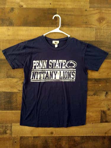 NCAA College PENN STATE UNIVERSITY NITTANY LIONS Blue White Distressed Design Team Shirt