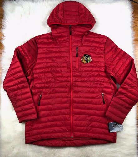 Chicago Blackhawks NHL Full Zip Hooded Winter Puffer Jacket Red, G-III, Mens 2XL