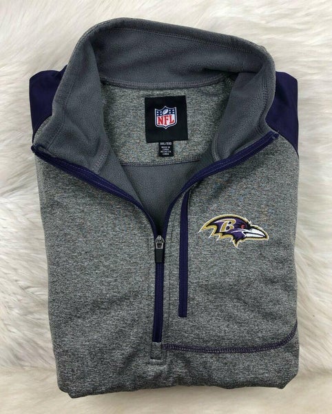 Football Fan Shop Officially Licensed NFL 1/2 Zip Pullover Hooded Jacket - Ravens