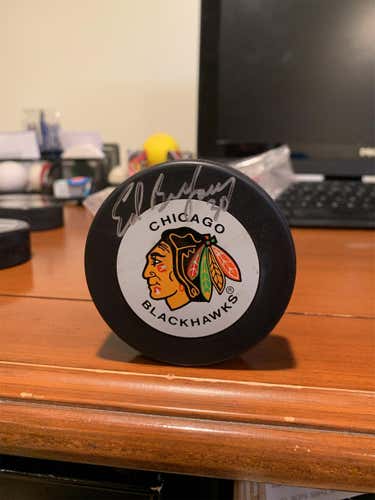 Ed Belfour signed Puck JSA Included