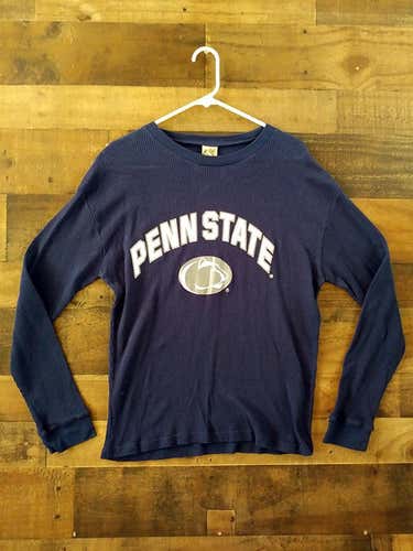 NCAA College PENN STATE UNIVERSITY NITTANY LIONS Blue White Thermal Long Sleeve Team Shirt
