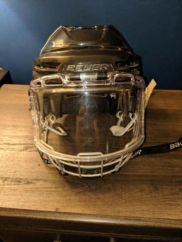 Bauer Re-Akt 100 Helmet (Black) Size Large with Bauer Hybrid Shield (L)