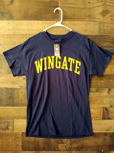 New NCAA Football WINGATE COLLEGE BULLDOGS Blue Gold Team Shirt