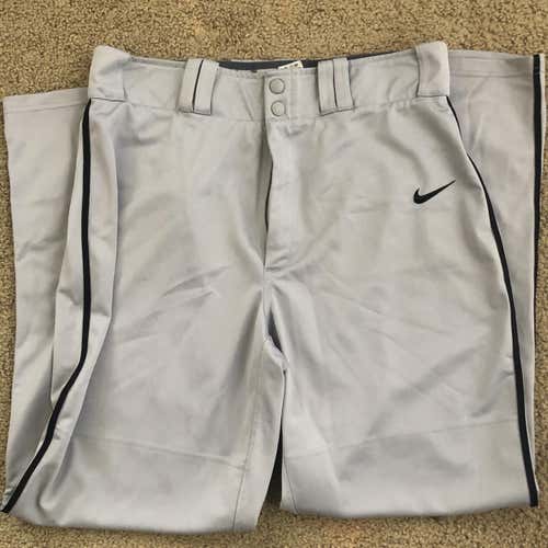 Nike Dri-fit gray baseball pants. Straight leg. Worn only once. (Size L)