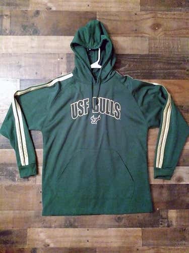 New NCAA College USF UNIVERSITY SOUTH FLORIDA BULLS Polyester Embroidered Hoodie Pullover Sweatshirt