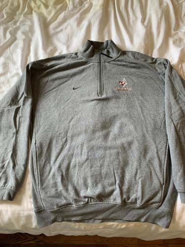 Tufts Jumbos, Nike Quarter-Zip w/ Pockets, Large, Gray