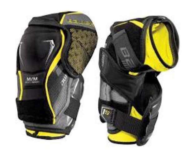 Bauer Supreme 1S Elbow Pads, Re-Akt 75 Helmet W/ Cage, 16” Super Tacks Shins