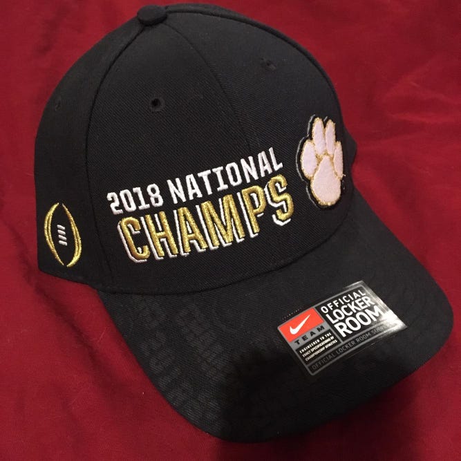 New 2018 Clemson Tigers NCAA Football National Champions Nike Hat