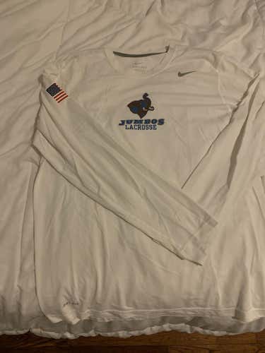 Tufts Jumbos, Nike Dri-Fit Long Sleeve, Large, White