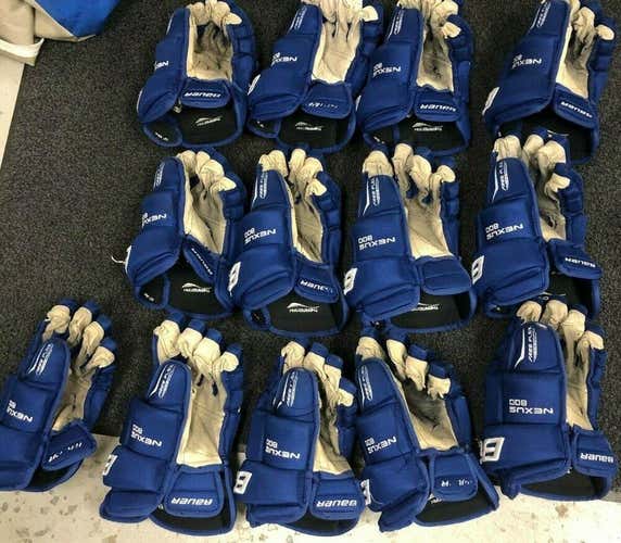 Bauer Hockey Nexus 800 Team Hockey Gloves - Royal Blue Lot of 11 Pairs