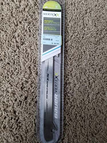 Bauer Vertexx Steel Runners 4mm fits Jr size 3 Hockey Goalie Skates with Supreme One80/60 Cowling