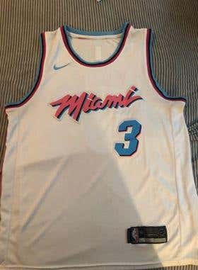 Miami Heat Dwayne Wade Miami Vice Jersey Size Large