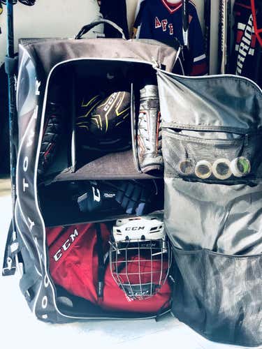 Grit HTSE Hockey Tower 36" Wheeled Equipment Gear Bag Black/White