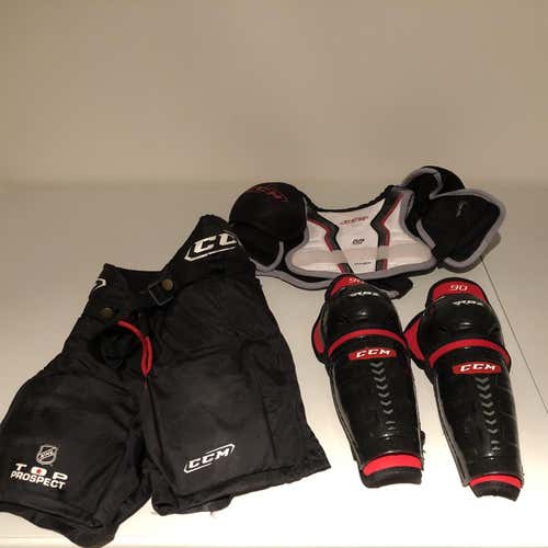 Youth CCM Hockey Equipment Set - Shoulder Pads, Pants, Shin Pads