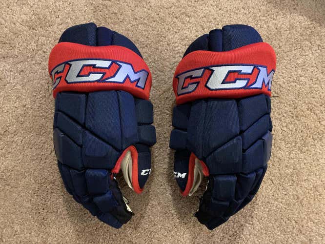 CCM Pro Stock Columbus Blue Jackets Tacks Gloves (14")