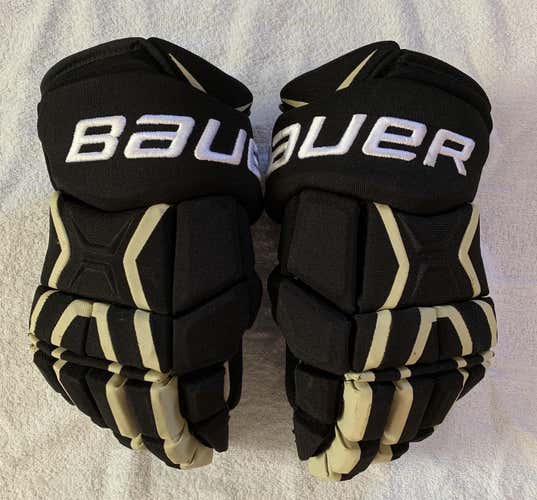Bauer Gloves MX3 14’ Black/Gold Used 5 Games 8/10