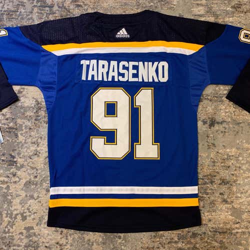 VLADIMIR TARASENKO #91 St. Louis Blues. Home Replica Game Jersey WITH STANLEY CUP PATCH!