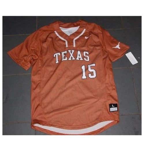 RARE NEW NIKE Texas Longhorns #15 Baseball Jersey sz LG $100