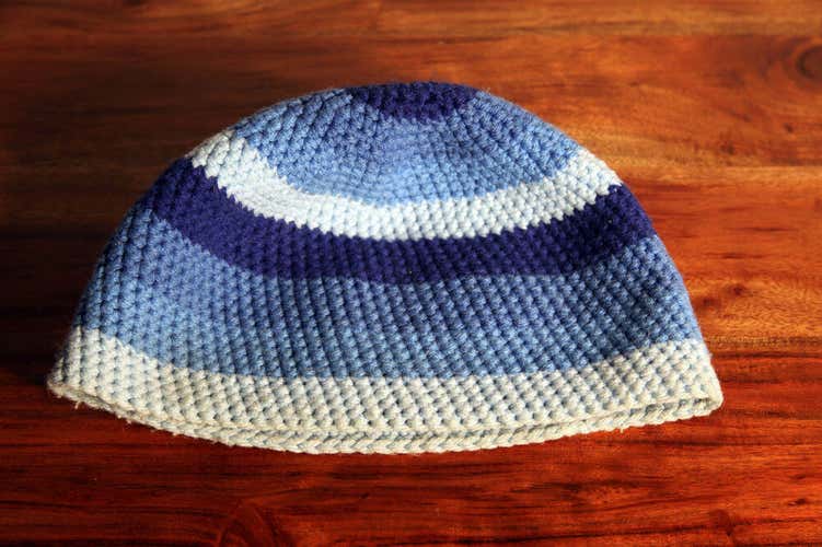 Handmade Blue Crochet Beanie women girls ladies mens boys winter hat