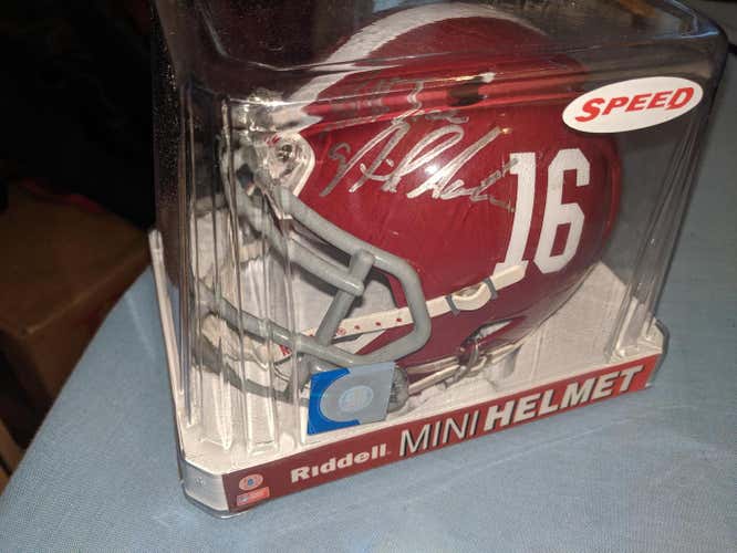 New Riddell Nick Saban Autographed Mini Hemlet Memorabilia