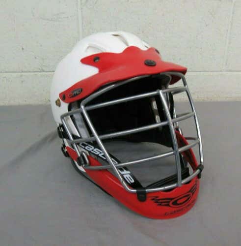Cascade C PRO Lacrosse Helmet w/Cage & Chin Strap White/Red Size S/M EXCELLENT