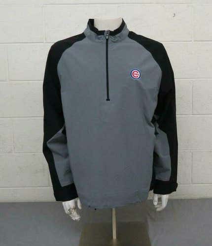 Chicago Cubs Cutter & Buck WeatherTec Gray & Black 1/2-Zip Jacket Men's L MINT