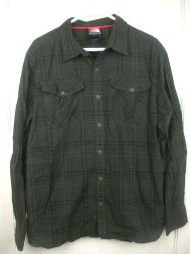 The North Face Green Plaid Long Sleeve Button Up Shirt Men's Size: L