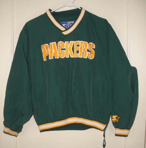 Green Bay Packers Vintage Starter Windbreaker Pullover Jacket Youth Size: L