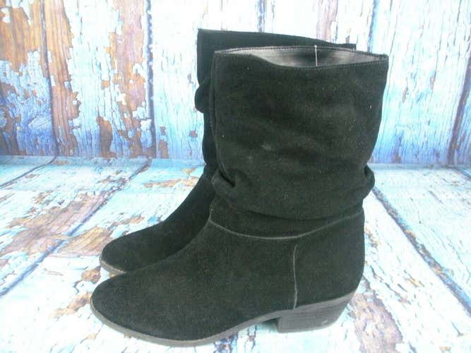 Jessica Simpson Gilford Booties Black Slouch Block Heel Suede Leather Size: 8.5