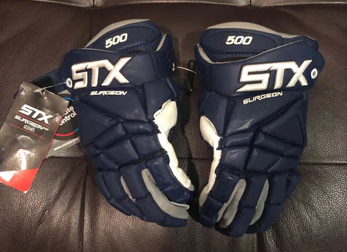 New NWT STX Surgeon 500 Lacrosse Gloves MEDIUM 12” Lacrosse Lax